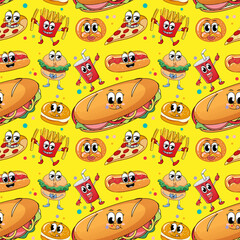 Seamless background with food theme