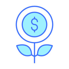 money plant Finance Related Vector Line Icon. Editable Stroke Pixel Perfect.