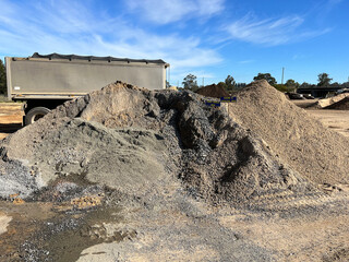 Pile of gravel in lanscaping supply yard