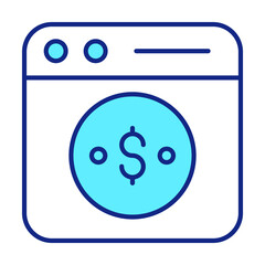 web page Finance Related Vector Line Icon. Editable Stroke Pixel Perfect.