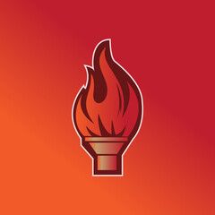 Pillar of fire mascot logo template
