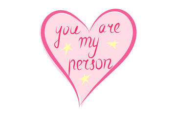 A cute hand drawn heart with handwritten text - 