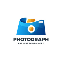 Camera photography gradient colorful style logo template