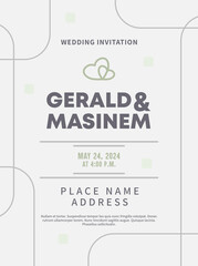 Geometry, Summer wedding invitation. Invitation card, decoration, art deco, elegant, luxury, line