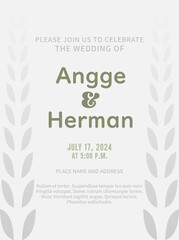 Geometry, Summer wedding invitation. Invitation card, decoration, art deco, elegant, luxury, Wheat