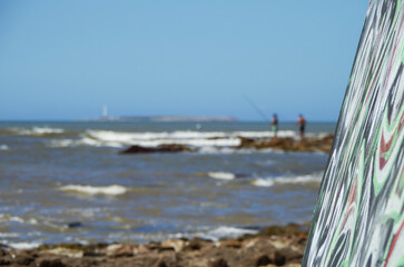 Dream beach holiday vacation in picturesque Punta del Este, Uruguay in South America with beautiful...