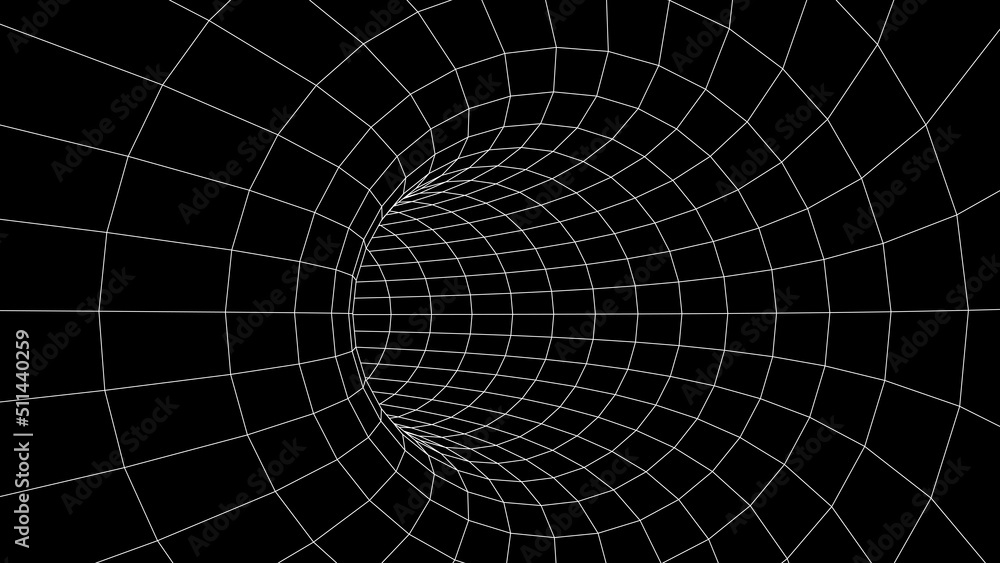 Aufkleber futuristic abstract frame tunnel. 3d hole grid background. for website and banner design. big data v
