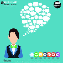 Illustration business.design modern  idea and concept think creativity. for brainstorm,Social network,success,plan,think,search,analyze,communicate, futuristic idea innovation technology.