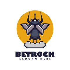 Vector Logo Illustration Insect Simple Mascot Style.