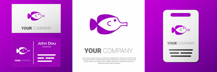 Logotype Butterfly fish icon isolated on white background. Logo design template element. Vector
