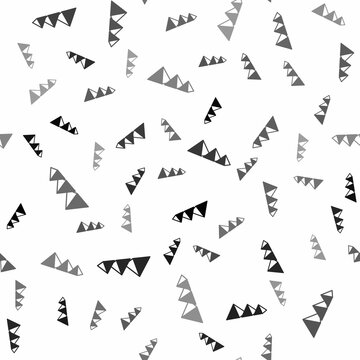 Black Egypt pyramids icon isolated seamless pattern on white background. Symbol of ancient Egypt. Vector
