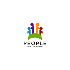 People logo icon design vector 