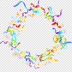 ribbon serpentine tinsel red spiral color curly