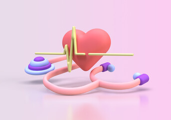 heart beat concept illustration Landing page template for background