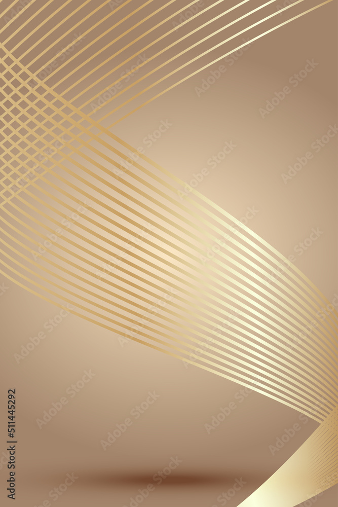 Poster s-shape golden curved beautiful smooth textured lines texture background