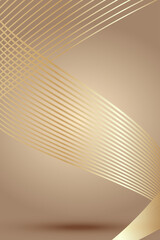 S-shape golden curved beautiful smooth textured lines texture background