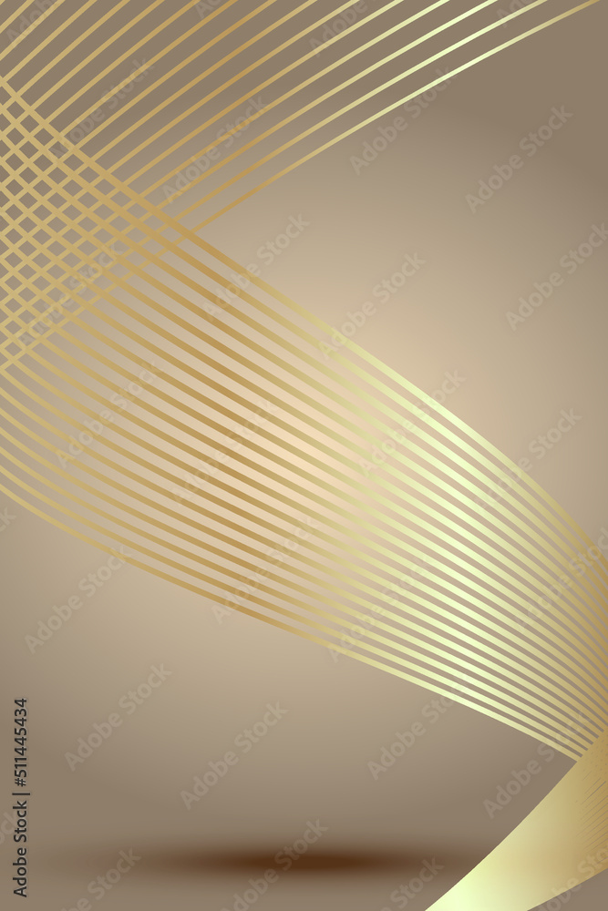 Poster s-shape golden curved beautiful smooth textured lines texture background