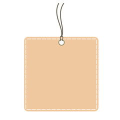 tag vector Horizontal set Angled Hangtag Seam Beige With String And Shadowimage vector price tag  Paper Label Isolated On White Background. Ready for your message.
 