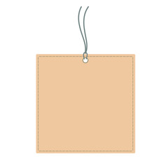 tag vector Horizontal set Angled Hangtag Seam Beige With String And Shadowimage vector price tag  Paper Label Isolated On White Background. Ready for your message.
 