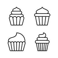 Cup cake icon vector. Cup cake sign and symbol