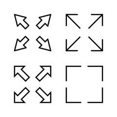 Fullscreen Icon vector. Expand to full screen sign and symbol. Arrows symbol