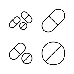 Pills icon vector. capsule icon. Drug sign and symbol