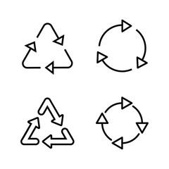 Recycle icon vector. Recycling sign and symbol.