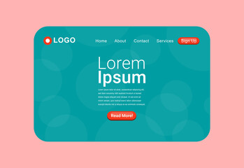 Bubble Background Landing Page Design Template