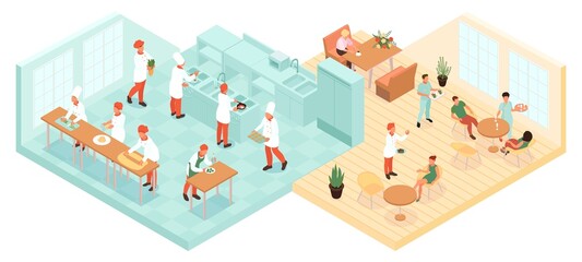 Cooking Isometric Concept