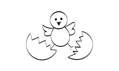  Cute Hand Drawn Bird design for print or use as poster, card, flyer or T Shirt