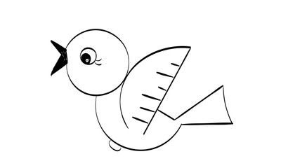  Cute Hand Drawn Bird design for print or use as poster, card, flyer or T Shirt