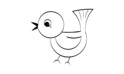  Cute Hand Drawn Bird design for print or use as poster, card, flyer or T Shirt