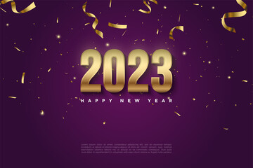 2023 happy new year background with number illustration. 