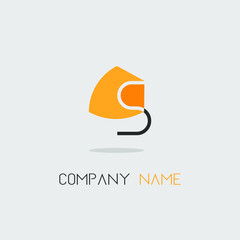 Obraz premium logo icon for insurance companies and retail stores, simple camera shop orange line elegant line trendy design animal letter S