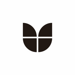 Letter U diamonds geometric symbol simple logo vector
