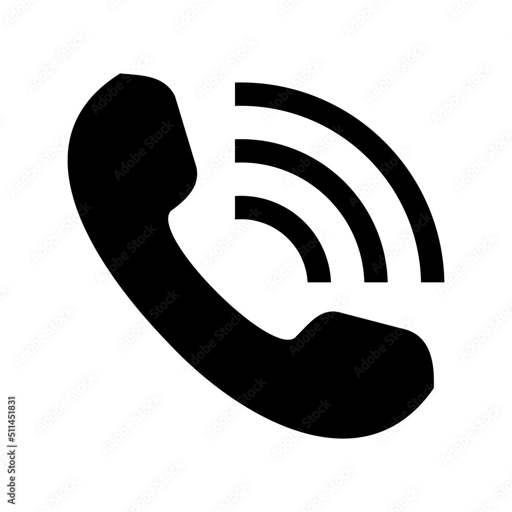 Aufkleber telephone icon in flat style isolated on white background. call icon in the interface of an operatin