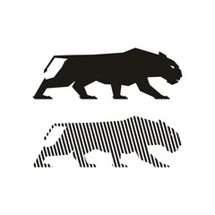 Obraz na płótnie Canvas Jaguar Puma Lion Panther silhouette logo design template