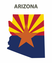 State with a flag. Arizona, USA.