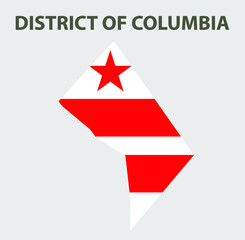 State with a flag. District of Columbia, USA.