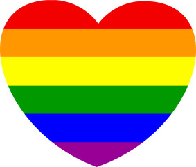 Rainbow brush stroke heart. Pride flag. Symbol of the LGBT