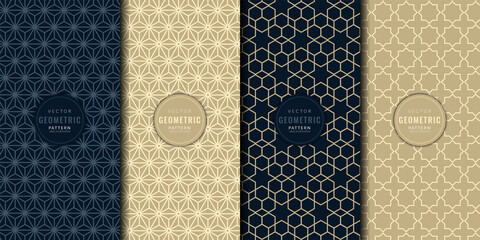 Abstract Arabic pattern combination set. Islamic template background. Geometric ornaments concept. Brochure cover template.