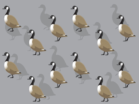 Animal Canada Geese Walking Seamless Wallpaper Background