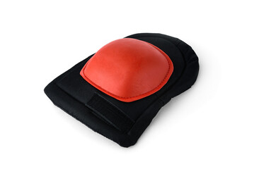 Orange knee pads isolated on white background.