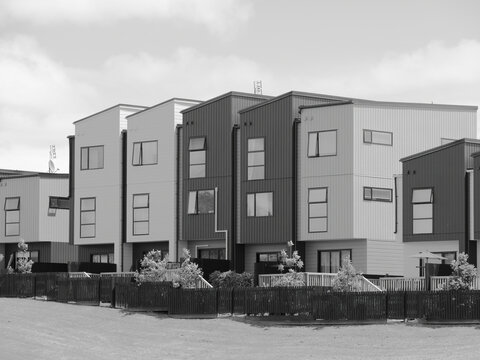 View of typical newly built townhouses