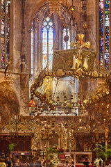 Palma de Mallorca cathedral indoor. Balearic islands. Spain