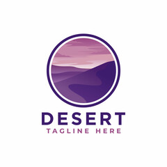 Desert Logo Template. Desert Logotype Isolated. Desert Vector Illustration.