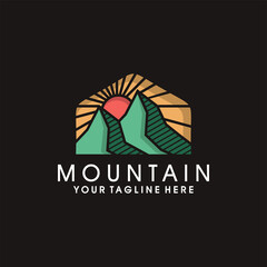 Mountain Logo Template. Vector Illustrator