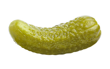 Delicious pickled cucumber, isolated on white background