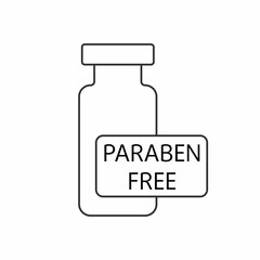 Paraben free icon symbol. Vector stock illustration isolated on white background for packaging design in beauty industry. 