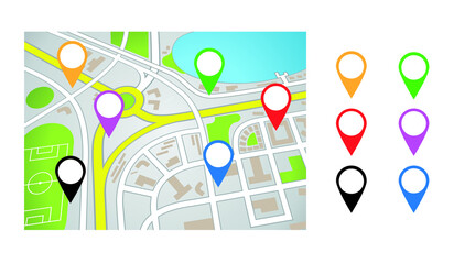 Town Map Map design illustration Simple background material